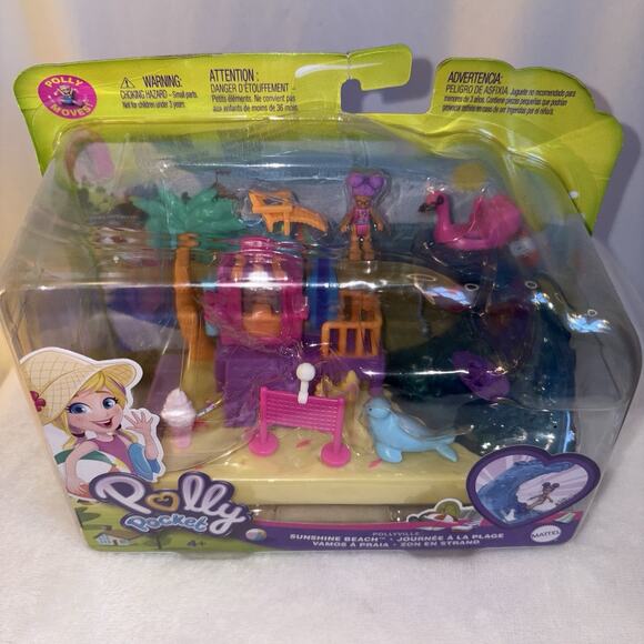 Polly Pocket Pollyville Sunshine Beach Summer Fun Miniature Playset NEW - Picture 1 of 4